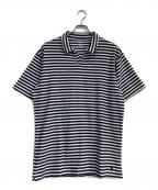 POLO RALPH LAURENポロ・ラルフローレン）の古着「テリークロス ジョニーカラーポロシャツ」｜ネイビー×ホワイト