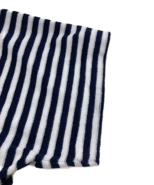 POLO RALPH LAUREN（ポロ・ラルフローレン）POLO RALPH LAUREN (ポロ・ラルフローレン) テリークロス ジョニーカラーポロシャツ ネイビー×ホワイト サイズ:LL 未使用品の古着・服飾アイテム