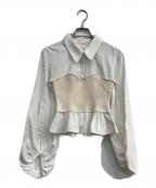 willfullyウィルフリー）の古着「knit bustier docking peplum BL」｜ホワイト