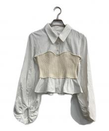 willfully（ウィルフリー）の古着「knit bustier docking peplum BL」｜ホワイト