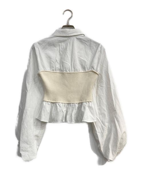 willfully（ウィルフリー）willfully (ウィルフリー) knit bustier docking peplum BL ホワイト サイズ:ｆｒｅｅの古着・服飾アイテム