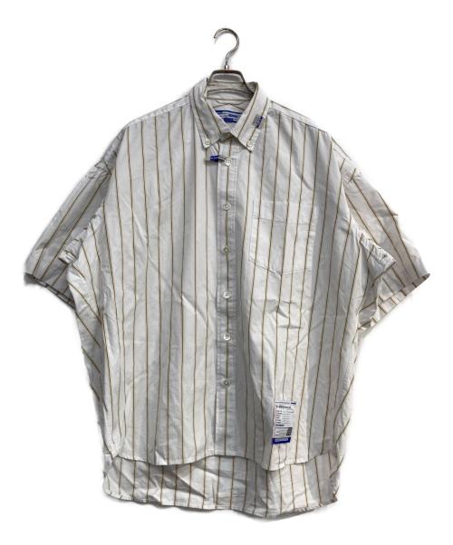 in・stru(men-tal)（インストルメンタル）in・stru(men-tal) (インストルメンタル) Cotton High Density Stripe Short-sleeve Shirt ホワイト サイズ:44の古着・服飾アイテム