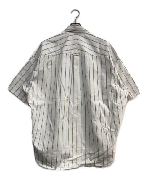 in・stru(men-tal)（インストルメンタル）in・stru(men-tal) (インストルメンタル) Cotton High Density Stripe Short-sleeve Shirt ホワイト サイズ:44の古着・服飾アイテム
