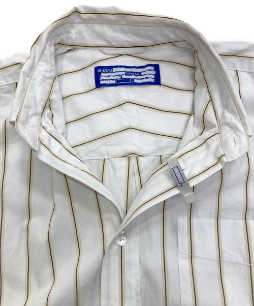 in・stru(men-tal)（インストルメンタル）in・stru(men-tal) (インストルメンタル) Cotton High Density Stripe Short-sleeve Shirt ホワイト サイズ:44の古着・服飾アイテム
