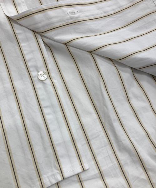 in・stru(men-tal)（インストルメンタル）in・stru(men-tal) (インストルメンタル) Cotton High Density Stripe Short-sleeve Shirt ホワイト サイズ:44の古着・服飾アイテム