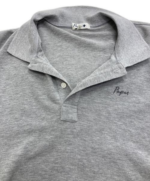 PAPAS PLUS（パパスプラス）PAPAS PLUS (パパスプラス) ポロシャツ グレー サイズ:Mの古着・服飾アイテム
