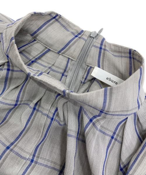 ebure（エブール）EBURE (エブール) クリアチェックハイネックワンピース グレー サイズ:38の古着・服飾アイテム