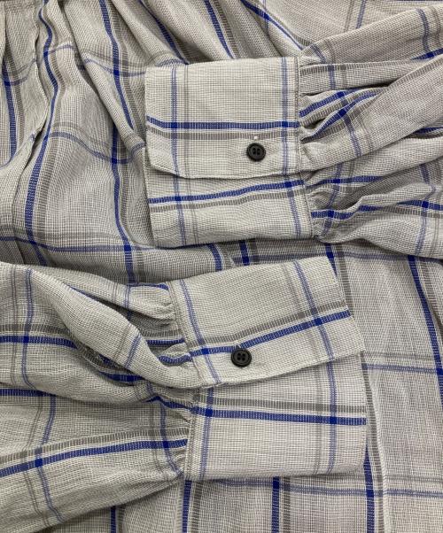 ebure（エブール）EBURE (エブール) クリアチェックハイネックワンピース グレー サイズ:38の古着・服飾アイテム