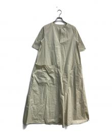 POSTELEGANT（ポステレガント）の古着「COTTON BROAD LONG DRESS」｜ベージュ