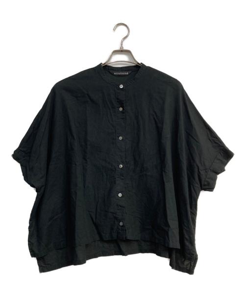 mizuiro-ind（ミズイロインド）mizuiro-ind (ミズイロインド) コットンリネンワイドシャツ ブラック サイズ:ｆｒｅｅの古着・服飾アイテム