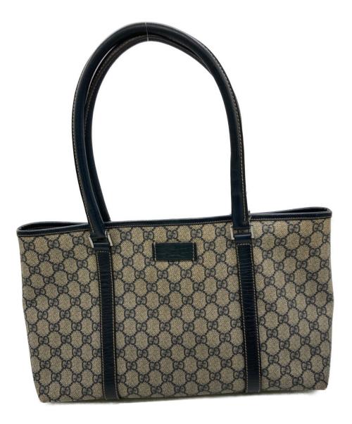 GUCCI（グッチ）GUCCI (グッチ) GGスプリーム トートバッグ ネイビーの古着・服飾アイテム