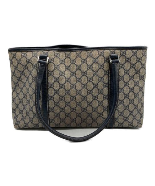 GUCCI（グッチ）GUCCI (グッチ) GGスプリーム トートバッグ ネイビーの古着・服飾アイテム
