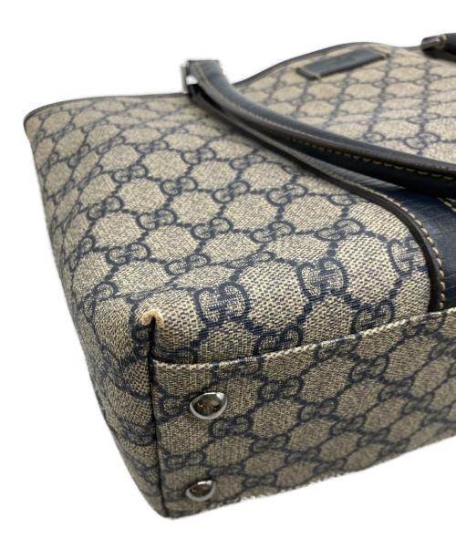 GUCCI（グッチ）GUCCI (グッチ) GGスプリーム トートバッグ ネイビーの古着・服飾アイテム