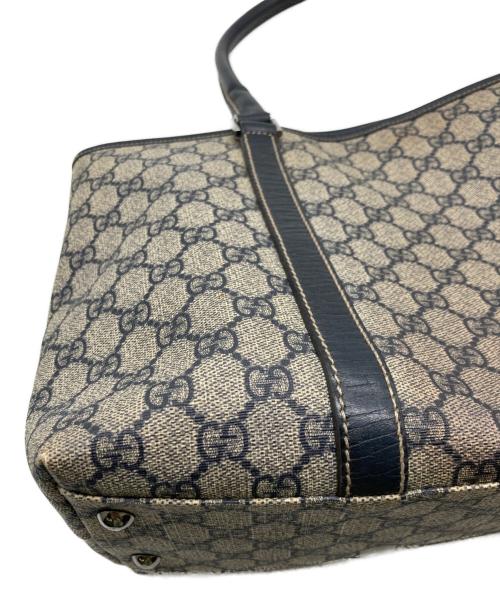 GUCCI（グッチ）GUCCI (グッチ) GGスプリーム トートバッグ ネイビーの古着・服飾アイテム