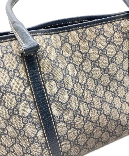 GUCCI（グッチ）GUCCI (グッチ) GGスプリーム トートバッグ ネイビーの古着・服飾アイテム