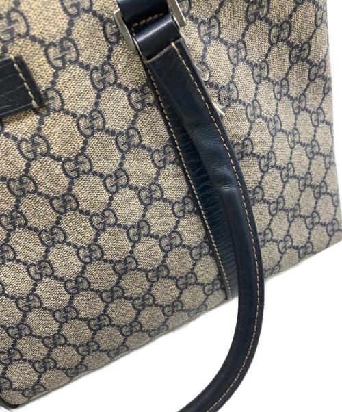 GUCCI（グッチ）GUCCI (グッチ) GGスプリーム トートバッグ ネイビーの古着・服飾アイテム