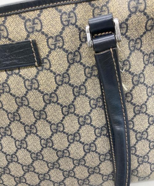 GUCCI（グッチ）GUCCI (グッチ) GGスプリーム トートバッグ ネイビーの古着・服飾アイテム