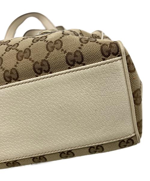 GUCCI（グッチ）GUCCI (グッチ) GGキャンバスミニボストンバッグ ベージュ×アイボリーの古着・服飾アイテム