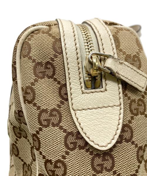 GUCCI（グッチ）GUCCI (グッチ) GGキャンバスミニボストンバッグ ベージュ×アイボリーの古着・服飾アイテム