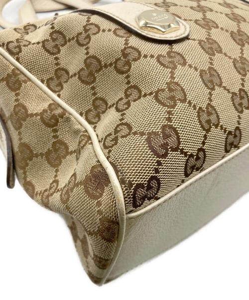 GUCCI（グッチ）GUCCI (グッチ) GGキャンバスミニボストンバッグ ベージュ×アイボリーの古着・服飾アイテム