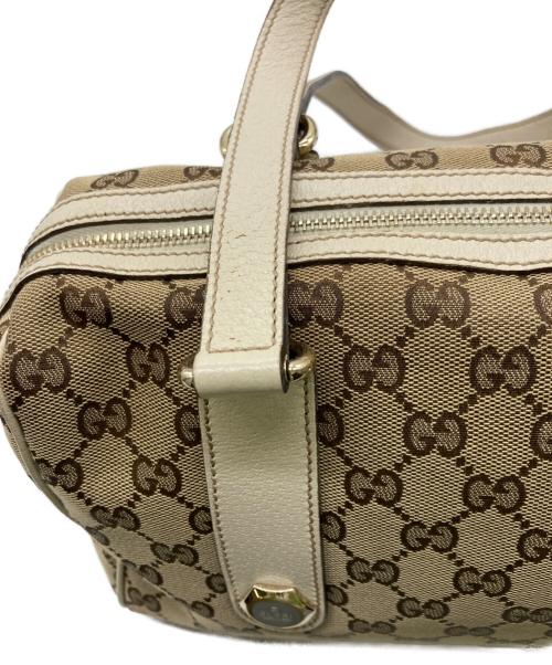 GUCCI（グッチ）GUCCI (グッチ) GGキャンバスミニボストンバッグ ベージュ×アイボリーの古着・服飾アイテム