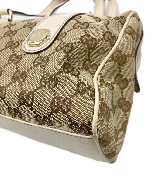 GUCCI（グッチ）GUCCI (グッチ) GGキャンバスミニボストンバッグ ベージュ×アイボリーの古着・服飾アイテム
