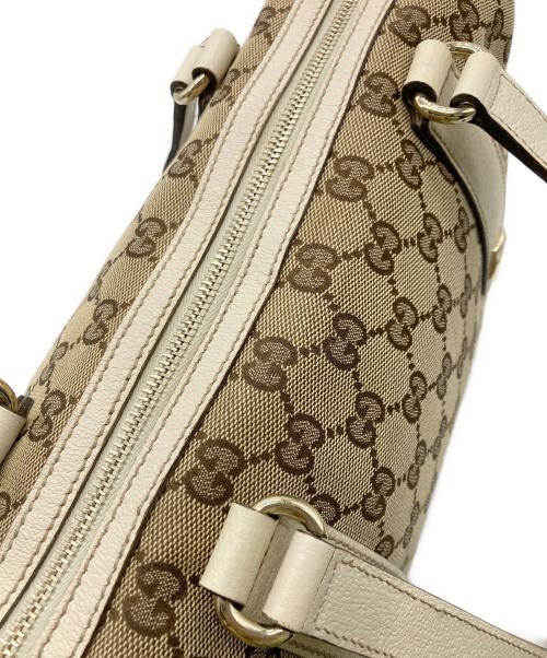 GUCCI（グッチ）GUCCI (グッチ) GGキャンバスミニボストンバッグ ベージュ×アイボリーの古着・服飾アイテム