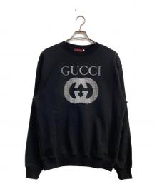 GUCCI（グッチ）の古着「ロゴクルーネックスウェット」｜ブラック