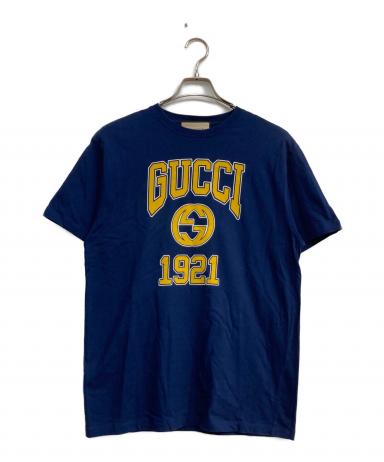 中古・古着通販】GUCCI (グッチ) ロゴプリントクルーネック半袖Tシャツ