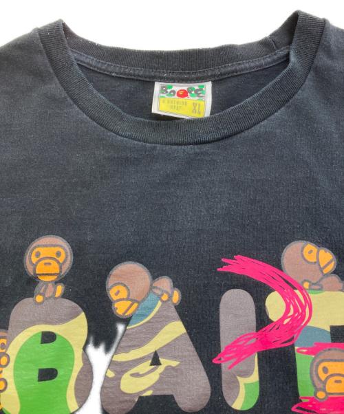 BAPE BY A BATHING APE（ベイプバイアベイシングエイプ）BAPE BY A BATHING APE (ベイプバイアベイシングエイプ) BAITプリントTシャツ ブラック サイズ:XLの古着・服飾アイテム