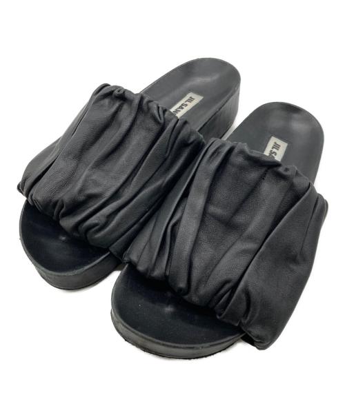 JIL SANDER（ジルサンダー）JIL SANDER (ジルサンダー) Leather Slide Sandal ブラック サイズ:不明の古着・服飾アイテム