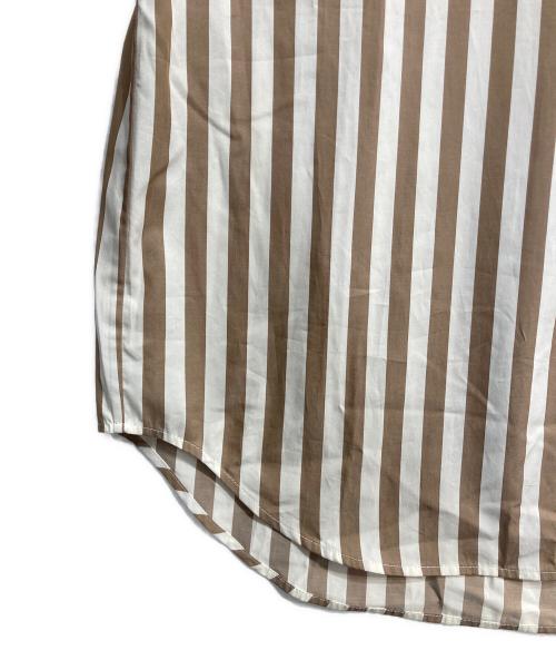 frame（フレイム）frame (フレイム) バンドカラーストライプシャツ/Femme Pocket Shirt ベージュ×ホワイト サイズ:Mの古着・服飾アイテム