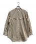 frame（フレイム）の古着「バンドカラーストライプシャツ/Femme Pocket Shirt」｜ベージュ×ホワイト