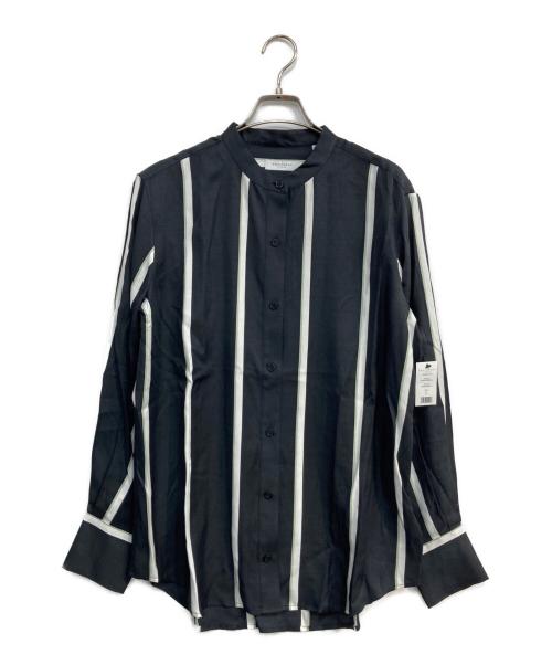 EQUIPMENT（エキプモン）EQUIPMENT (エキプモン) バンドカラーシルク混ブラウス ブラック サイズ:Ⅼ 未使用品の古着・服飾アイテム