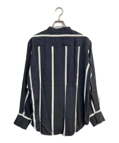 EQUIPMENT（エキプモン）EQUIPMENT (エキプモン) バンドカラーシルク混ブラウス ブラック サイズ:Ⅼ 未使用品の古着・服飾アイテム