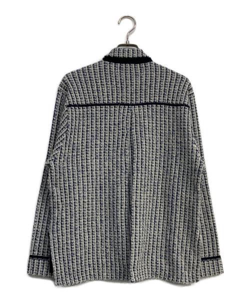 BALLSEY（ボールジィ）BALLSEY (ボールジィ) ミックスツイードシャツブルゾン ホワイト×ブルー サイズ:Sの古着・服飾アイテム
