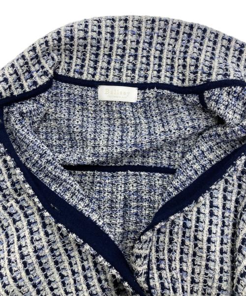 BALLSEY（ボールジィ）BALLSEY (ボールジィ) ミックスツイードシャツブルゾン ホワイト×ブルー サイズ:Sの古着・服飾アイテム