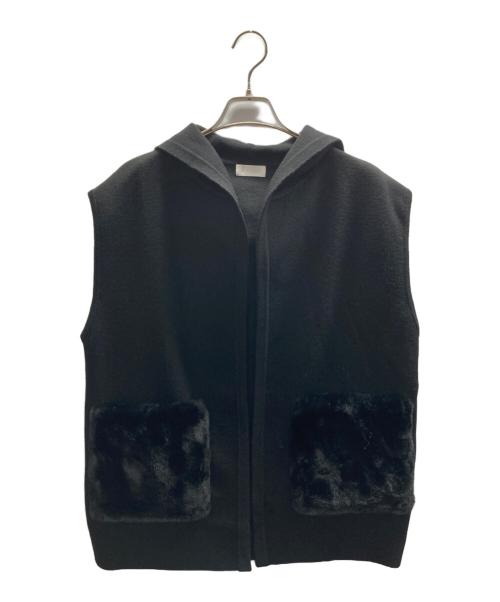 BALLSEY（ボールジィ）BALLSEY (ボールジィ) ウールポリエステルミラノリブ フーディジレ ブラック サイズ:Sの古着・服飾アイテム