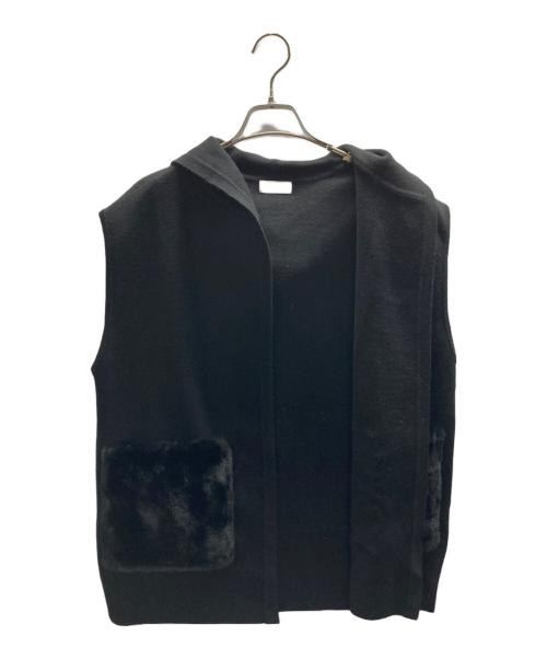 BALLSEY（ボールジィ）BALLSEY (ボールジィ) ウールポリエステルミラノリブ フーディジレ ブラック サイズ:Sの古着・服飾アイテム