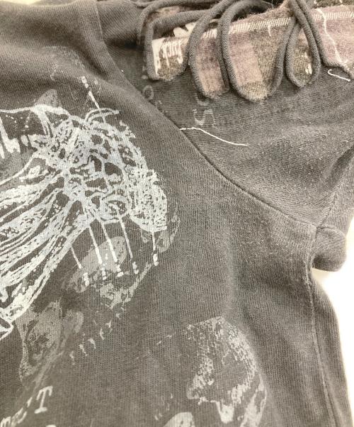 h.ANARCHY（エイチアナーキ）h.ANARCHY (エイチアナーキ) ダメージプリーツカットソー ブラック サイズ:Ｆｒｅｅの古着・服飾アイテム