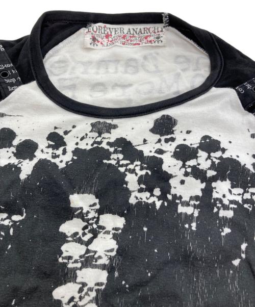 h.ANARCHY（エイチアナーキ）h.ANARCHY (エイチアナーキ) プリントカットソー ホワイト×ブラック サイズ:freeの古着・服飾アイテム