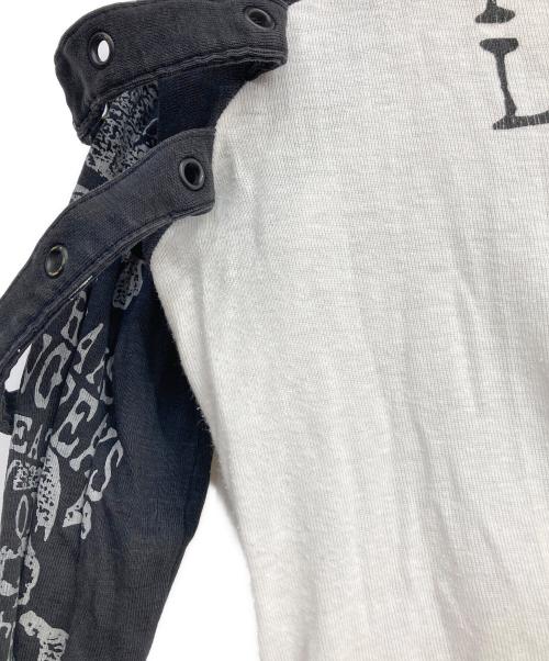h.ANARCHY（エイチアナーキ）h.ANARCHY (エイチアナーキ) プリントカットソー ホワイト×ブラック サイズ:freeの古着・服飾アイテム