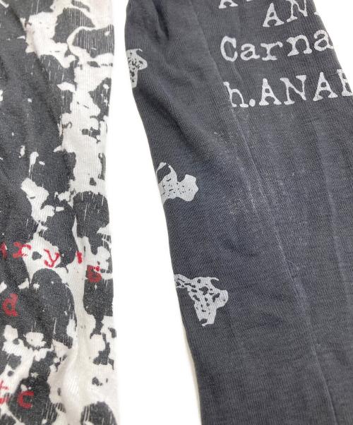 h.ANARCHY（エイチアナーキ）h.ANARCHY (エイチアナーキ) プリントカットソー ホワイト×ブラック サイズ:freeの古着・服飾アイテム