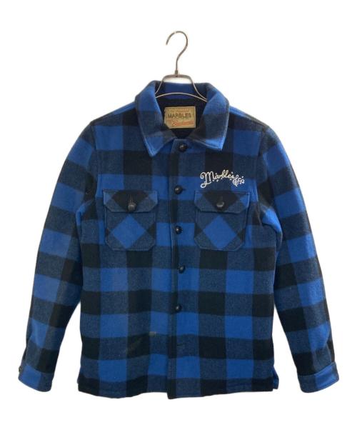 MARBLES（マーブルズ）MARBLES (マーブルズ) BUFFALO CHECK BOA JACKET ブルー×ブラック サイズ:Sの古着・服飾アイテム