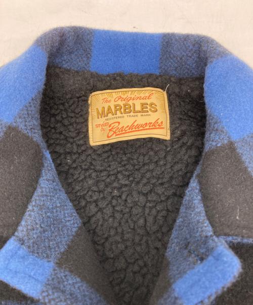 MARBLES（マーブルズ）MARBLES (マーブルズ) BUFFALO CHECK BOA JACKET ブルー×ブラック サイズ:Sの古着・服飾アイテム