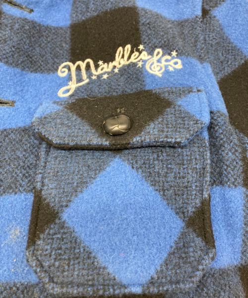 MARBLES（マーブルズ）MARBLES (マーブルズ) BUFFALO CHECK BOA JACKET ブルー×ブラック サイズ:Sの古着・服飾アイテム