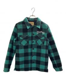 MARBLES（マーブルズ）の古着「BUFFALO CHECK BOA JACKET」｜グリーン×ブラック