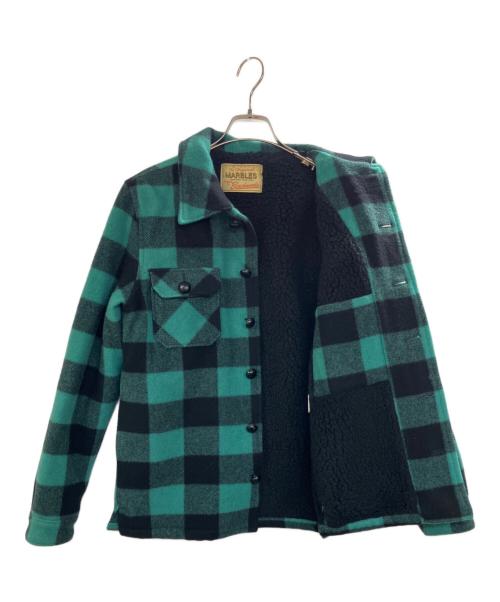 MARBLES（マーブルズ）MARBLES (マーブルズ) BUFFALO CHECK BOA JACKET グリーン×ブラック サイズ:Sの古着・服飾アイテム