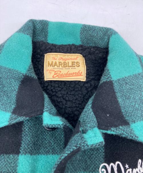 MARBLES（マーブルズ）MARBLES (マーブルズ) BUFFALO CHECK BOA JACKET グリーン×ブラック サイズ:Sの古着・服飾アイテム