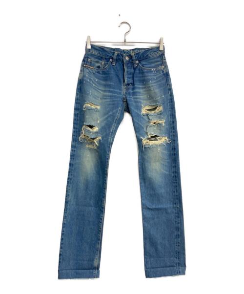 Hysteric Glamour（ヒステリックグラマー）Hysteric Glamour (ヒステリックグラマー) スタッズクラッシュジーンズ インディゴ サイズ:W28×L32の古着・服飾アイテム
